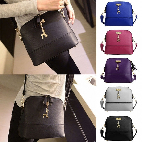 Women Fashion Synthetic Leather Small Solid Handbag Cross Body Shoulder Bags