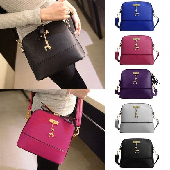 Women Fashion Synthetic Leather Small Solid Handbag Cross Body Shoulder Bags