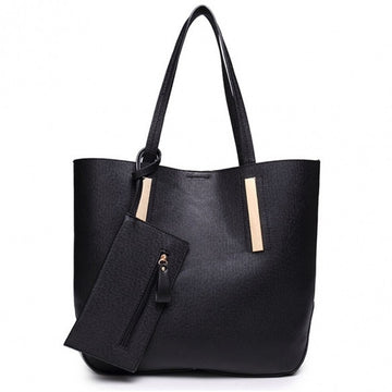 New Women Ladies Synthetic Leather 3pcs Shoulder Bag Handbag Messenger Bag Clutch Pure Color Casual Party Tote Bag