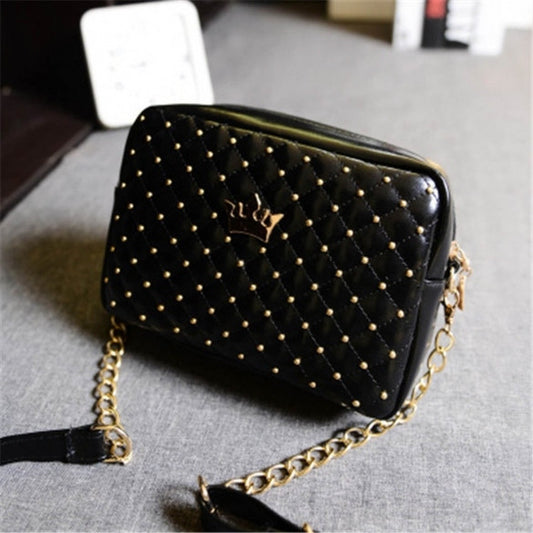 Fashion Candy Color Women's Artificial Leather Rivet Chain Embossed Messenger Bags Satchel Shoulder/Hand Bag