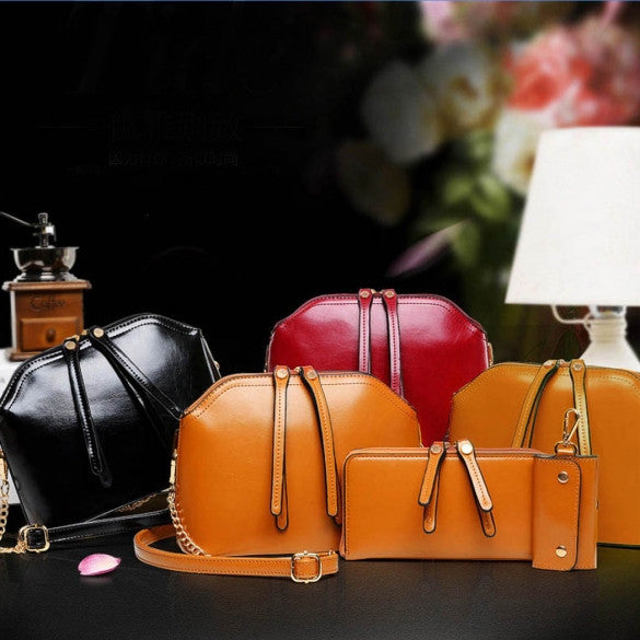 Fashion Women's Synthetic Leather Shoulder Bag + Messenger Bag + Bag + Wallet 4 Sets