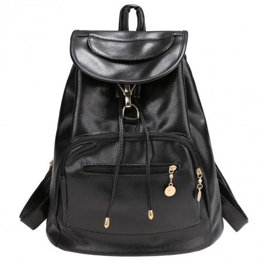 Women Backpack Vintage Style Solid School Soft Rucksack Bags