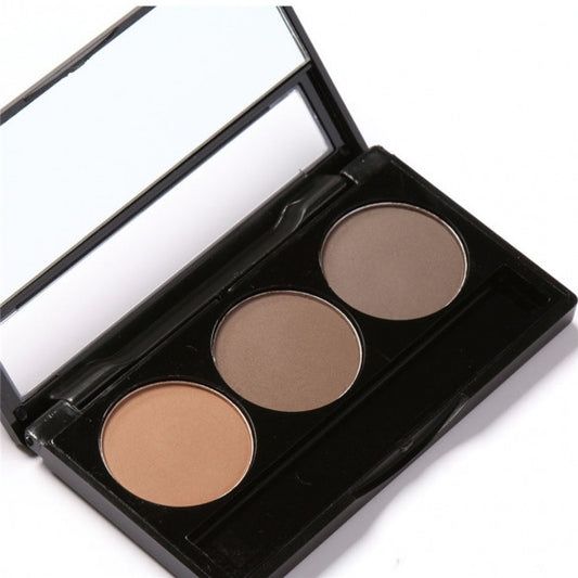 3 Colors Eyebrow Powder Palette Waterproof Smudge Proof With Mirror And Eyebrow Brushes