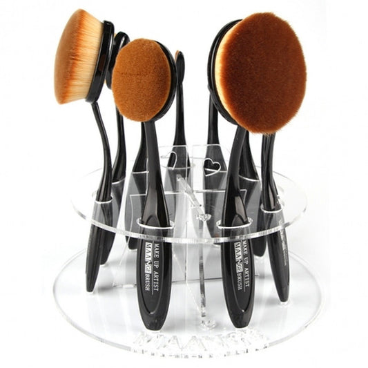 New Cosmetic Round Makeup Toothbrush Brush Type 10 PCS Display Holder Organizer