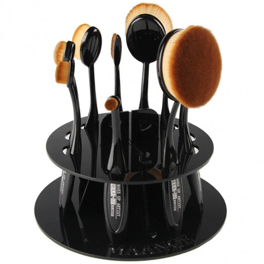 New Cosmetic Round Makeup Toothbrush Brush Type 10 PCS Display Holder Organizer