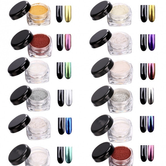 New Glitter Mirror Chrome Effect Dust Shimmer Nail Art Powder