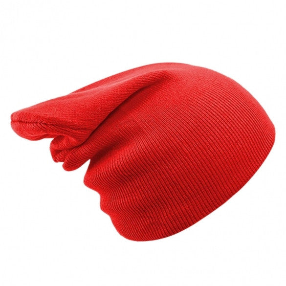 Unisex Men Women Casual Solid Stretchy Knitted Plain Beanie Hat Winter Fashion