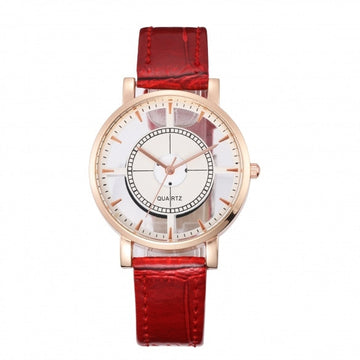 Fashion Transparent Women Embossed Leather Band Anchor Quartz Wrist Watch