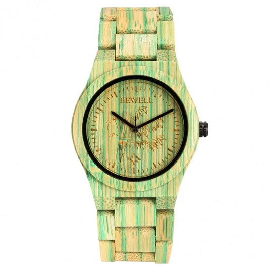 Fashion Unisex Bamboo Round Dial Quartz Watch Wristwatch