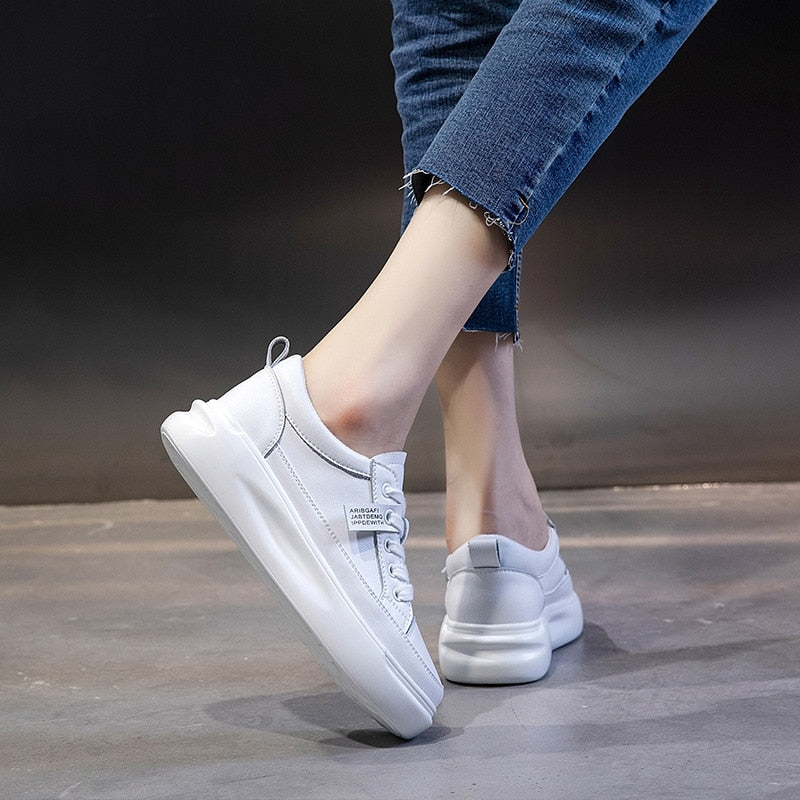 Platform Med Heel Comfortable Sneakers