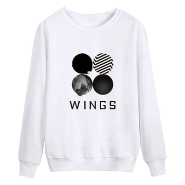 Letters Circle Print Scoop Loose Sweatshirt