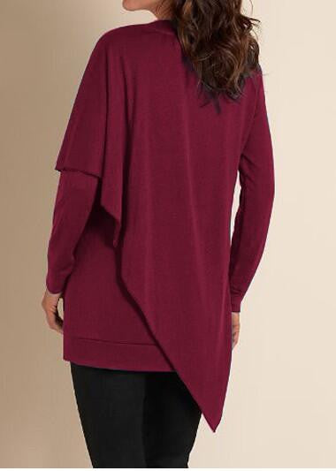 V-neck Pure Color False Two Picture Cloak Blouse