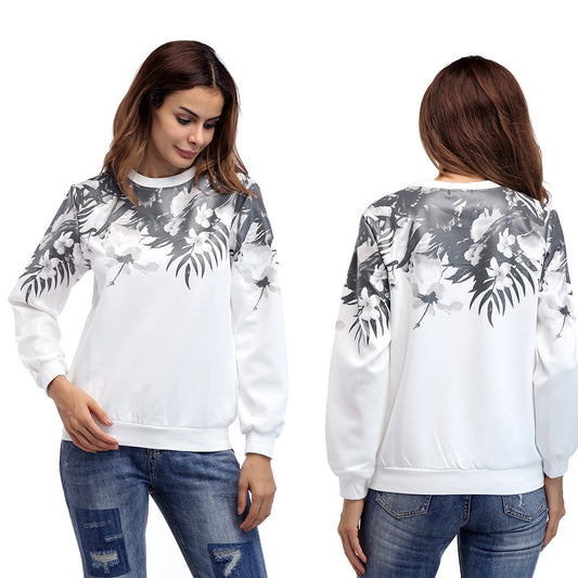 Print Slim Pullover Long Sleeves Sweatshirt