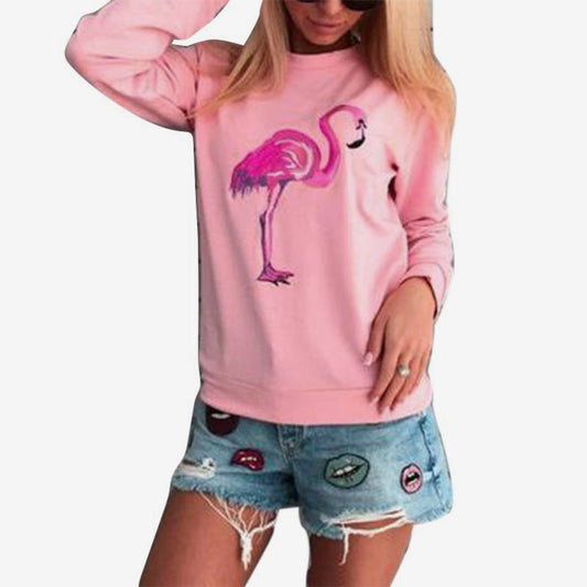 Long Sleeves Print Scoop Regular Sweatshirt