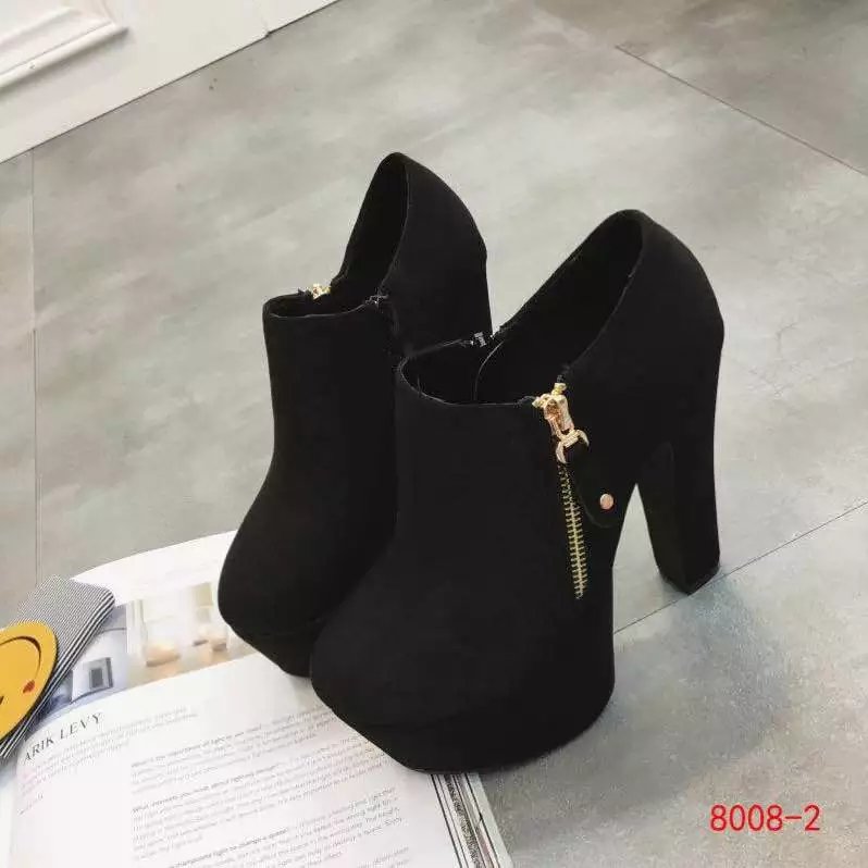 Zipper Rivets Decorate Platform Super High Heels Ankle Boots