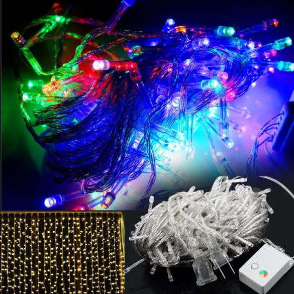 20M 200 LED Multi-color Fairy Lights Christmas Wedding Party Twinkle String Lamp Bulb With Tail Plug 110V US