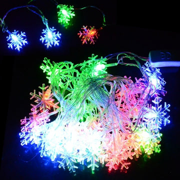 5M 28 LED Snowflake String Fairy Light festival Party Wedding Decoration