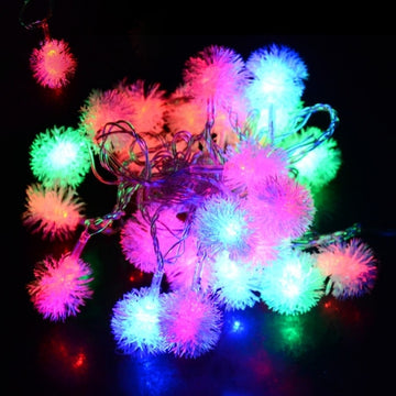 5M 28 LED Fuzzy Ball String Fairy Light festival Party Wedding Decoration