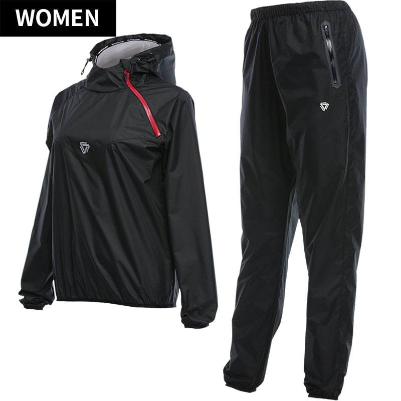 Womens Gym Clothing Set Hoodies Pullover Sportswear Running Fitness Weight Loss Sweating Sports Suit