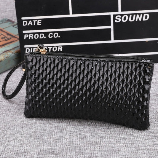 New Women Synthetic Leather Plaid Clutch Wallet Rectangle Casual OL Party Purse