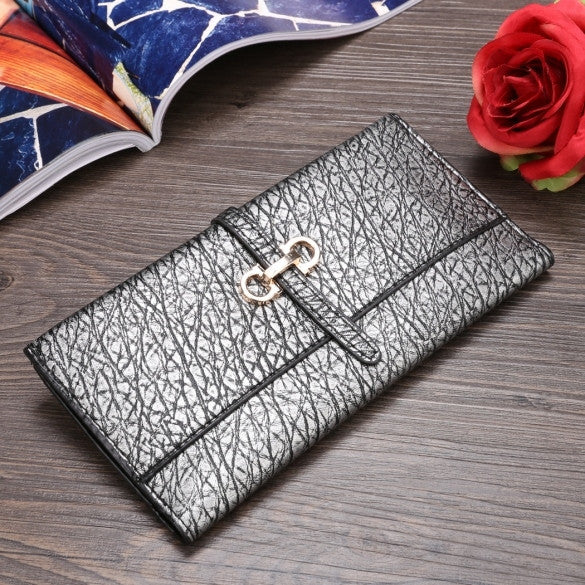 New Women Synthetic Leather Print Long Wallet Soft Casual OL Vintage Style Purse