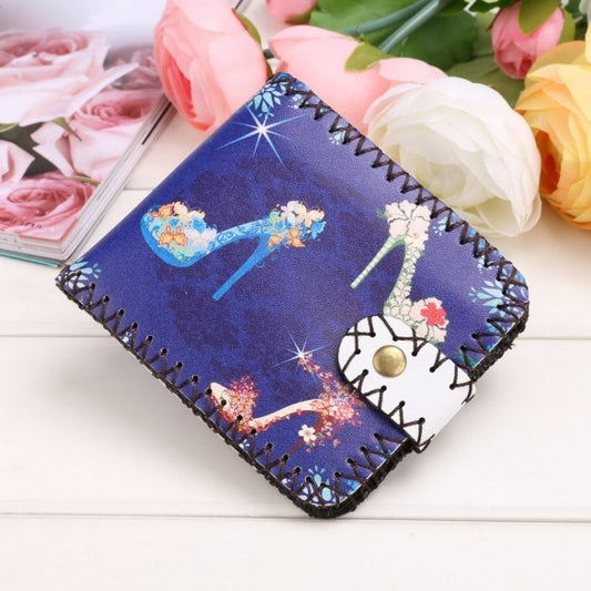 New Women Synthetic Leather Print Wallet Bifold Soft National Style Casual Short Purse