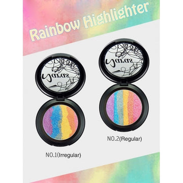 6 Colors Rainbow Eyeshadow Highlighter Powder Makeup Cosmetic Shimmer Eye Shadow Palette Blusher