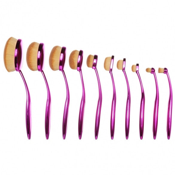 New 10PCS Makeup Face Powder Blusher Cosmetic Toothbrush Shaped Foundation Powder Brush Sets