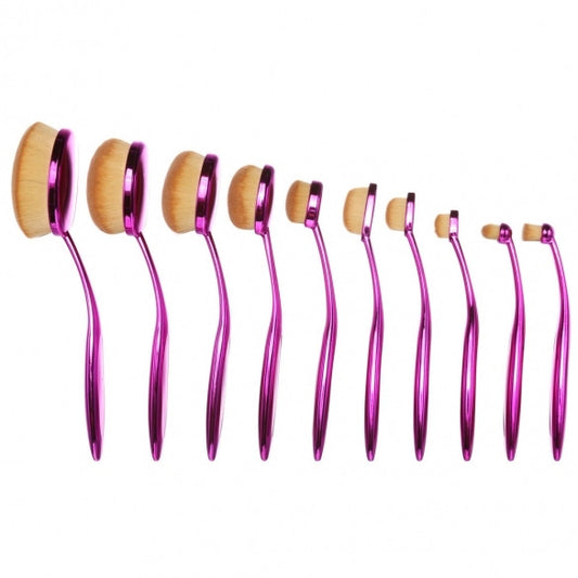 New 10PCS Makeup Face Powder Blusher Cosmetic Toothbrush Shaped Foundation Powder Brush Sets