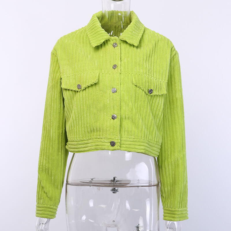 Corduroy Cropped Shirt Jacket