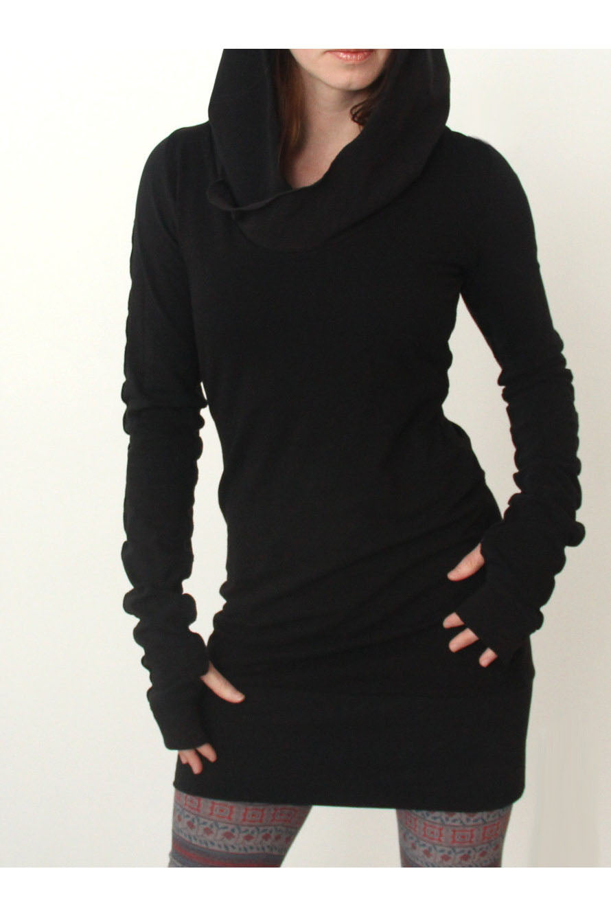 Long Sleeve Solid Color Long Slim Hoodie