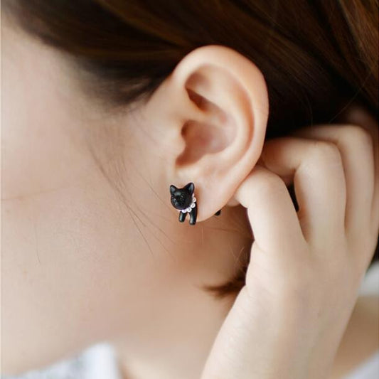 Cute Little Cat Through Single Earring