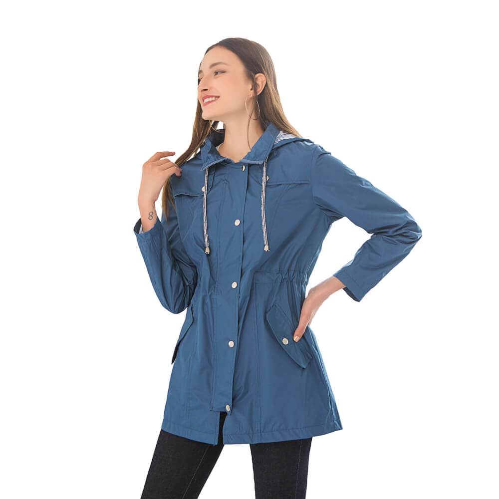 Plus Size Hooded Windbreaker Jacket