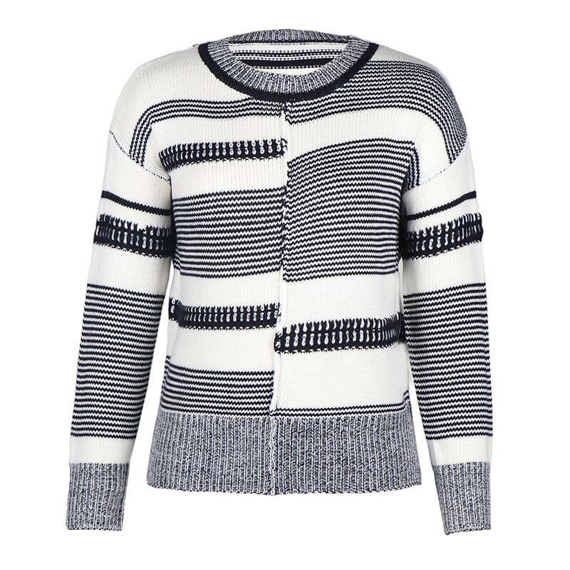 Patchwork Striped Pullover Sweater