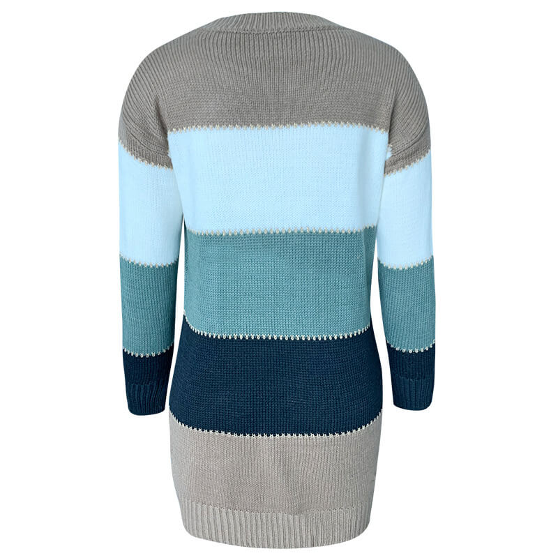 Knitted Colorblock Sweater Dress