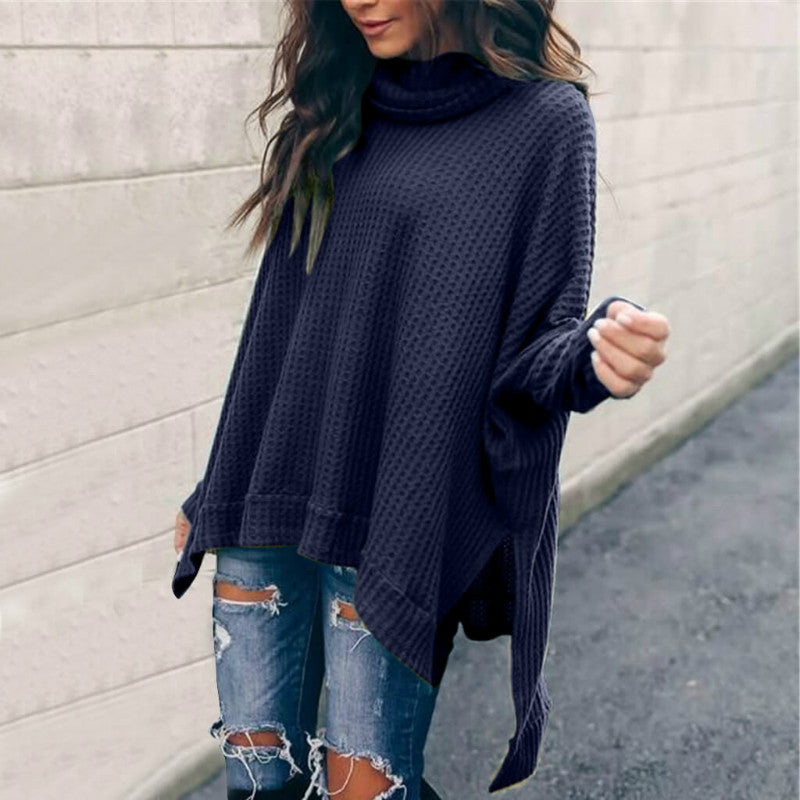 Pile Collar Low High Sweater