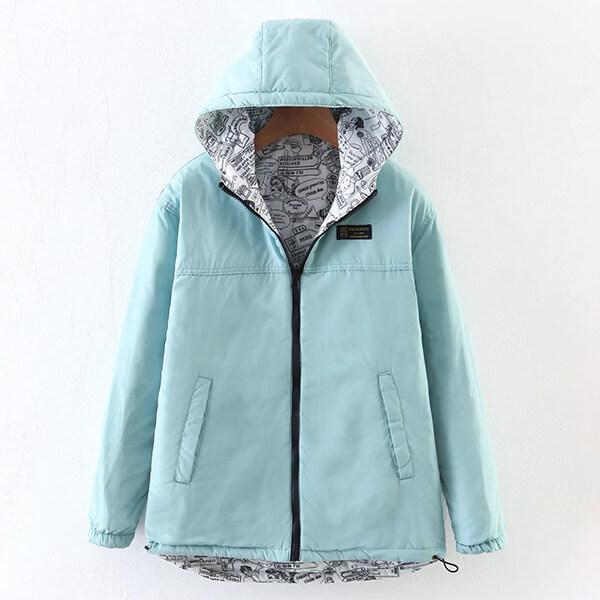 Solid Hooded Padded Jacket