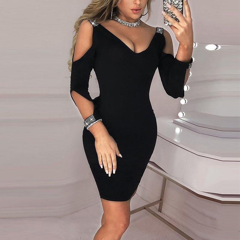 Cold Shoulder Cut Out Bodycon Dress