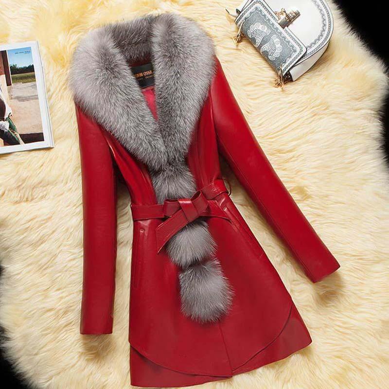 Shearling With Belt PU Coat