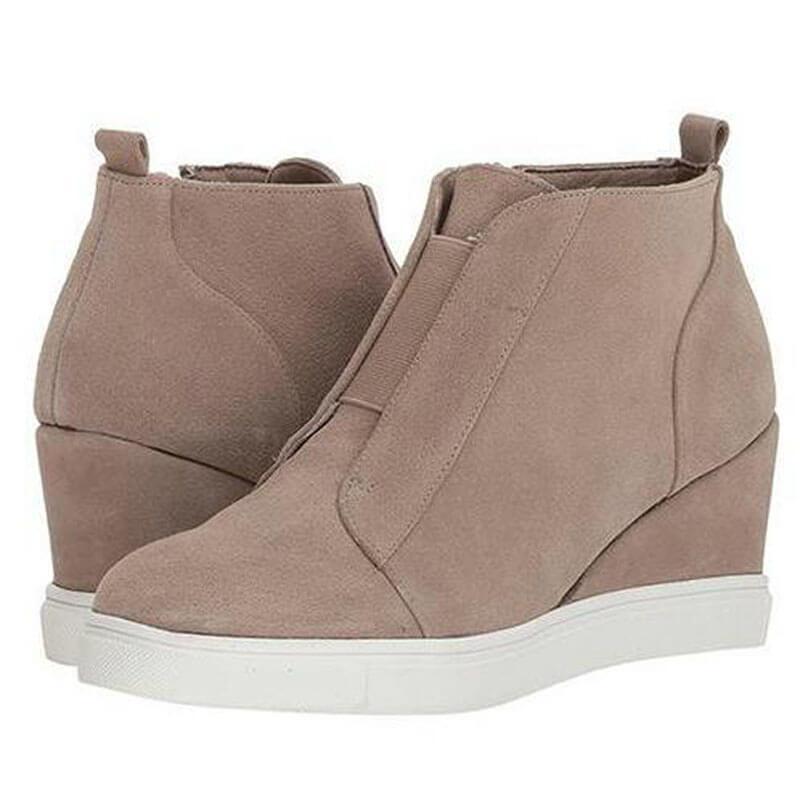 Zipper Slip-On Wedge Shoes