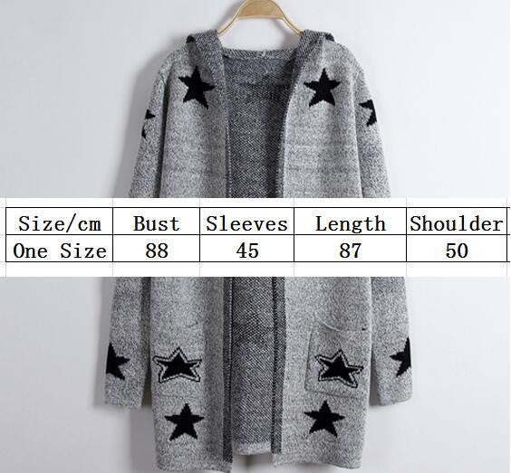 Fashion Print Loose Long Hoodie Cardigan