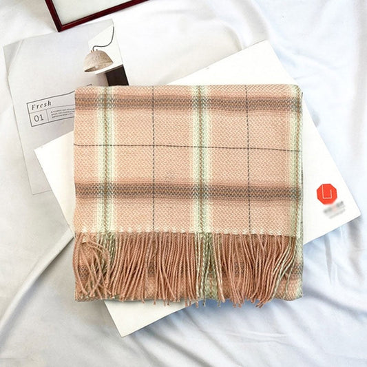 Autumn And Winter Imitated Cashmere Plaid Shawl Scarf