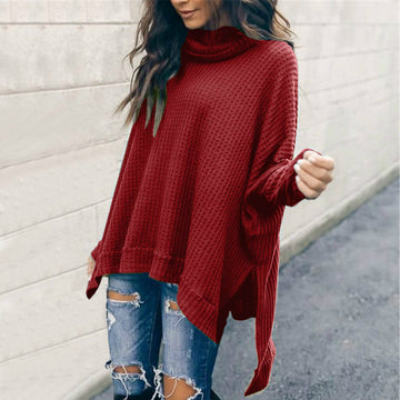 Pile Collar Low High Sweater