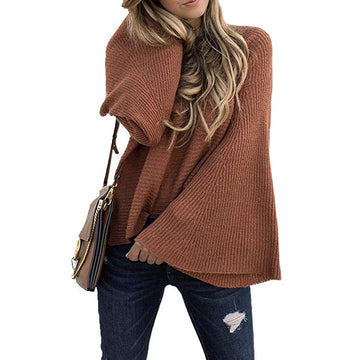 Long Dolman Flared Sleeve Women Sweater