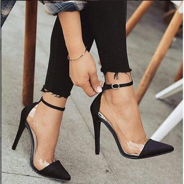 Point Toe Ankle Close Toe Straps Buckle Pumps