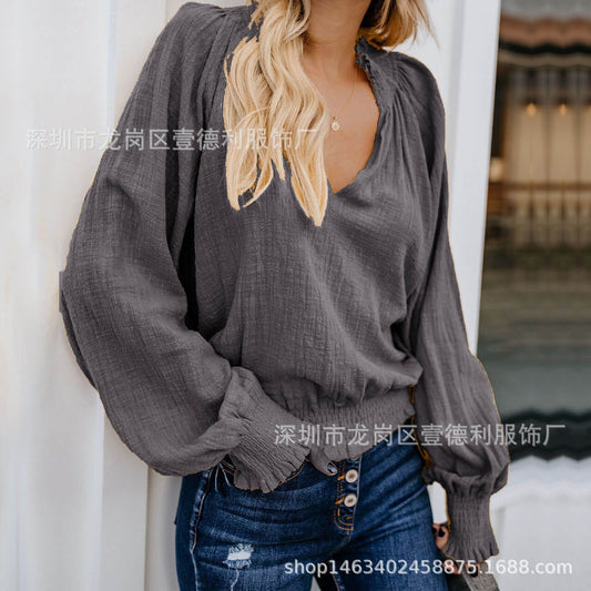 V-neck Loose Blouse