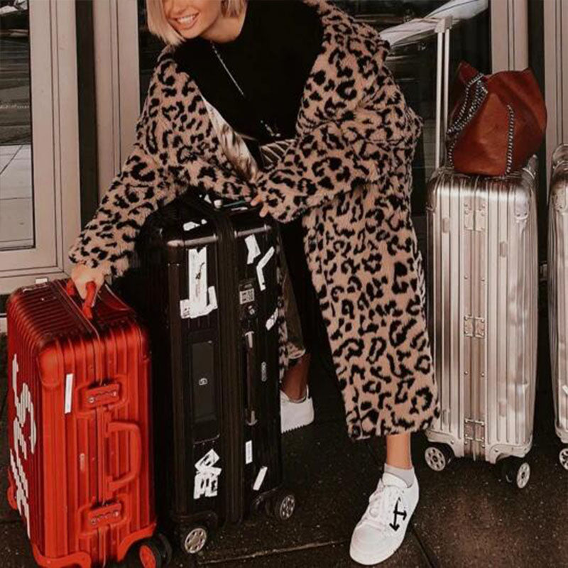 Faux Fur Leopard Over Coat