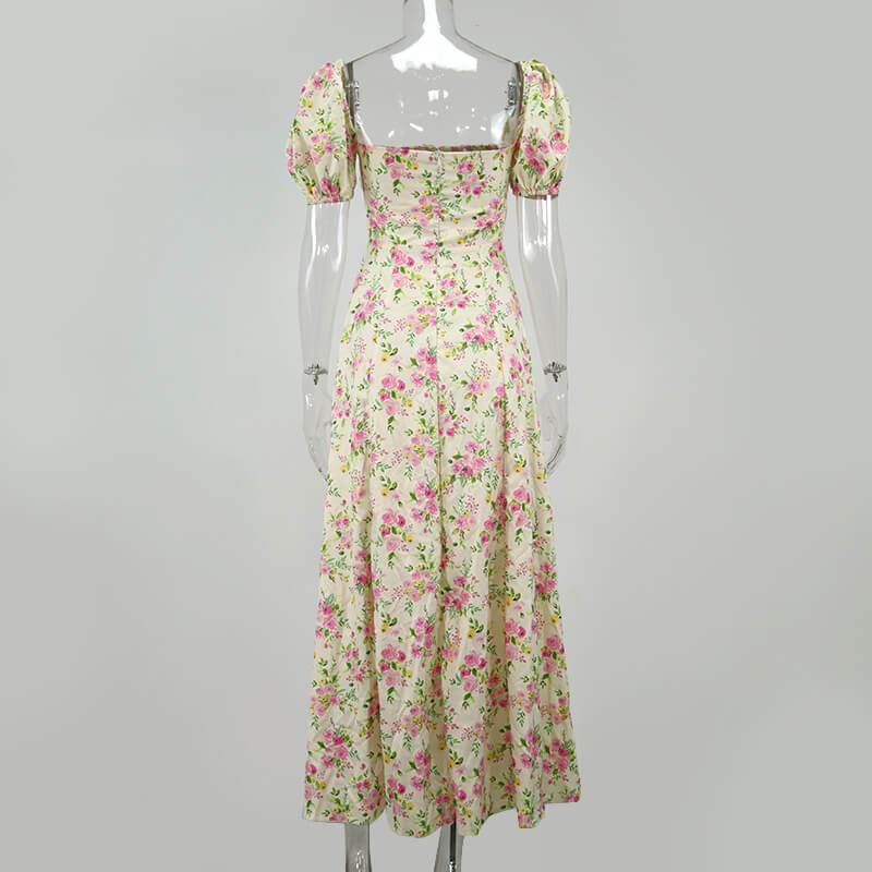 Floral Empire Waist A Line Long Dress