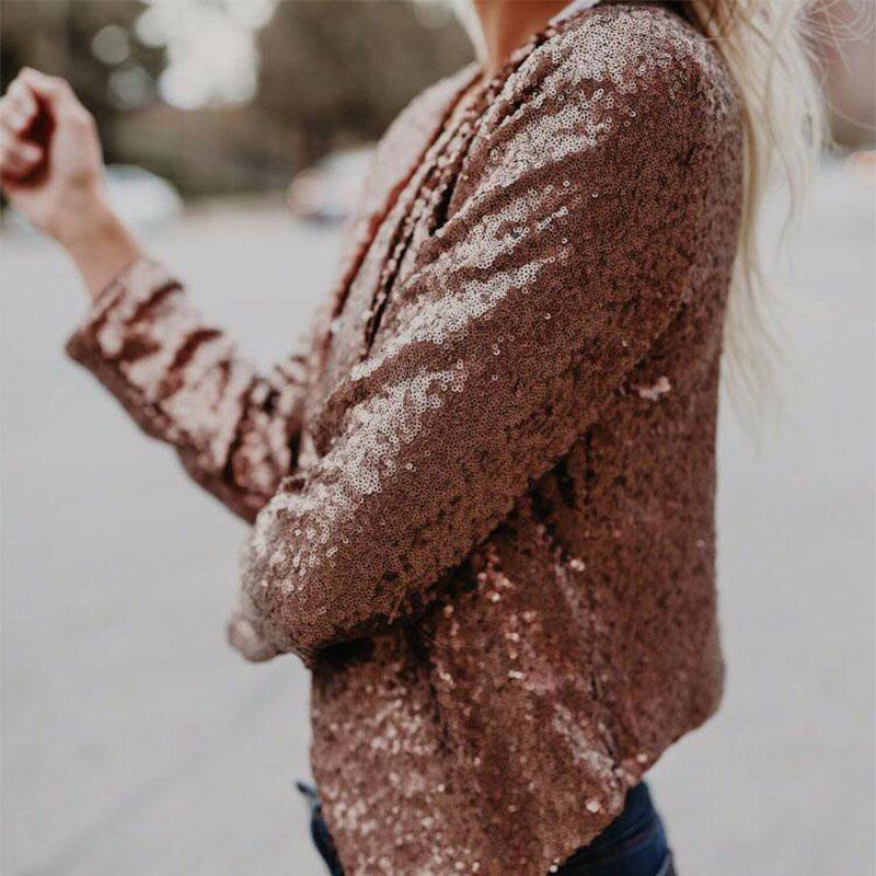 Plus Size Petite Sequins Blazer