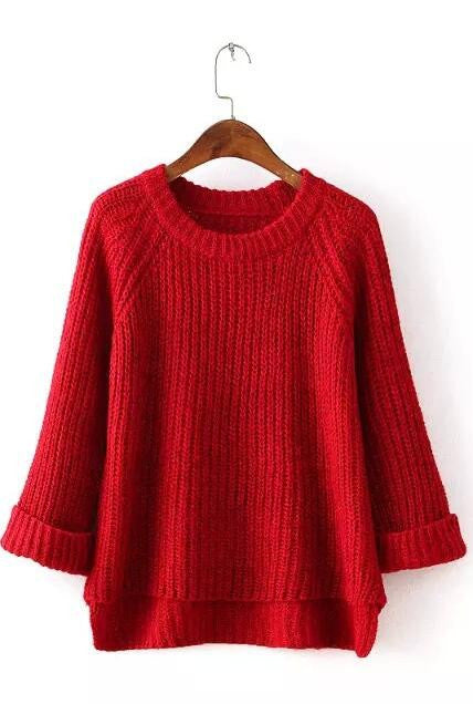 Knitting Bell Sleeve Thick Sweater